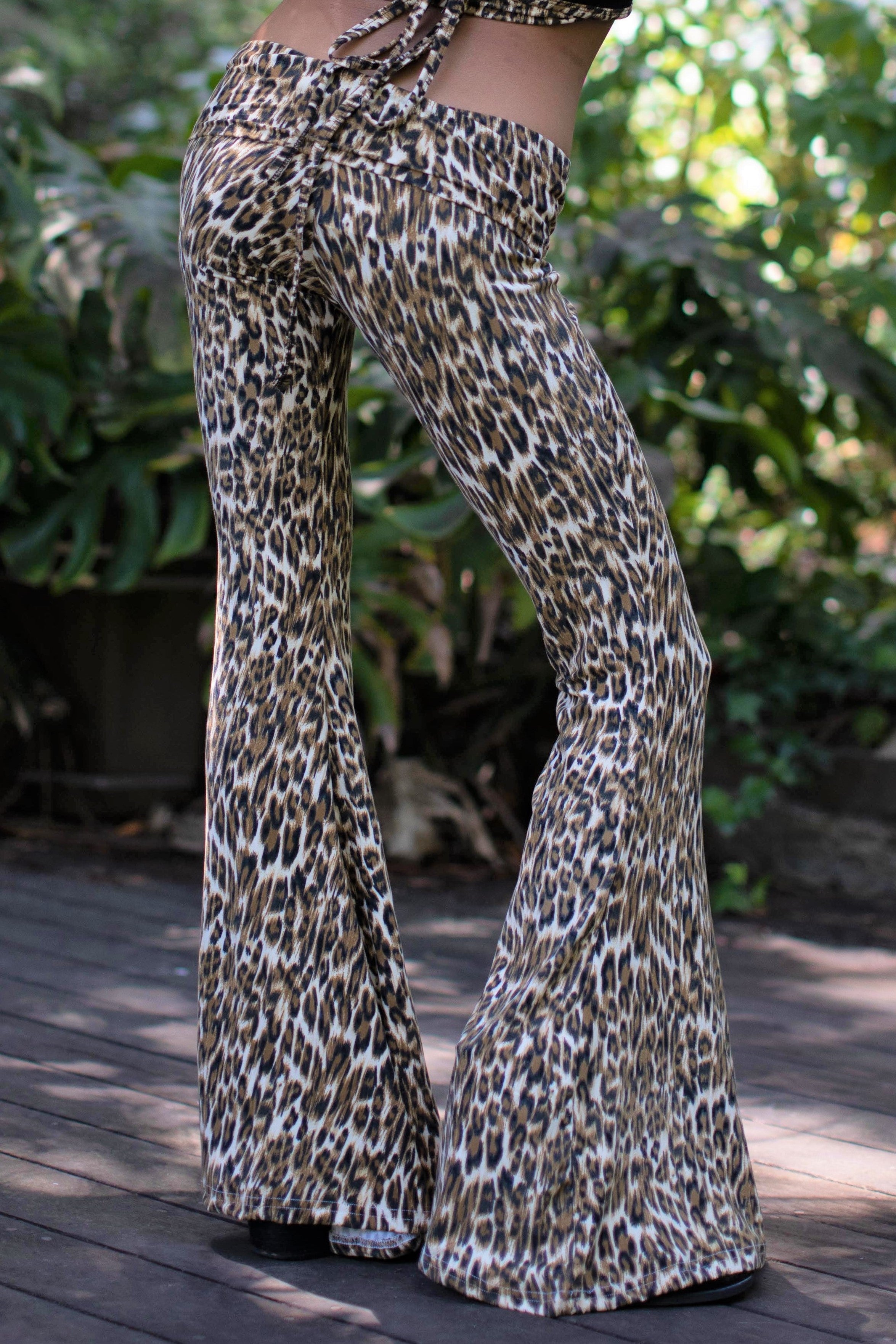 Missguided Petite leopard print flare pants in multi  ASOS